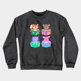 Animals with books Parts 1-4 Crewneck Sweatshirt